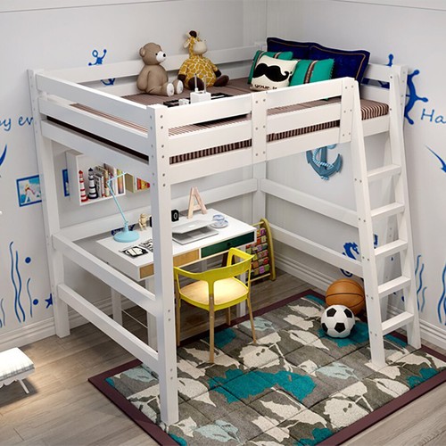 Single high sleeper bed - high, wooden