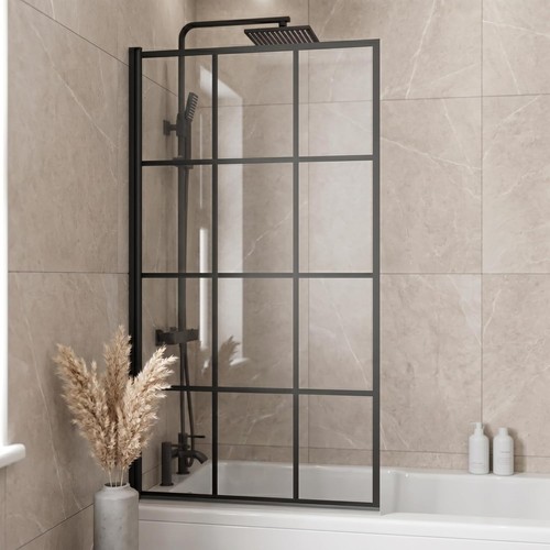 Shower screen over bath door - over,