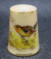 ANTIQUE ROYAL WORCESTER HAND PAINTED THIMBLE no MARK CIR.1890 - BIRD