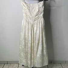 Vintage Gunne Sax Women's White Lace Corset Wedding A-Line Dress Size Small