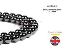Quality MAGNETIC Hematite - Shamballa Round Gemstone Beads 6mm 8mm 10mm 