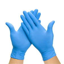 100 BLUE DISPOSABLE NITRILE GLOVES POWDER FREE LATEX FREE MEDICAL STRONG 1000