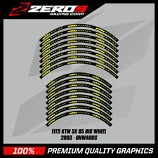 KTM Rim Decals SX 85 19" / 16" Big Wheel MX Motocross Graphics BLK / YEL-F