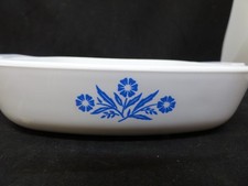 Vintage Corning PYROSIL Blue Cornflower Ovenproof Casserole Dish & Lid 22.5cm