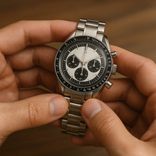 40mm Custom Mod Panda Dial Seiko Quartz Movement White Dial Chronograph