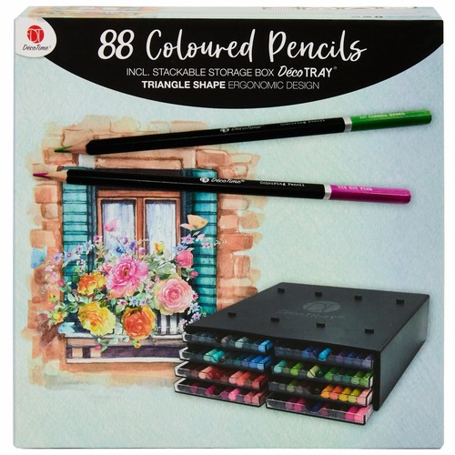 Deco time coloured - coloured, pencils