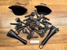 Bundle Of 21 Old Violin Pegs, ebony/ rosewood/chin rests/ tail pieces   (VPA1)