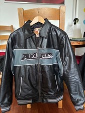 avirex leather jacket - black