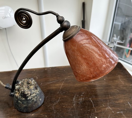 Very unusual bronze desk - very, lamp