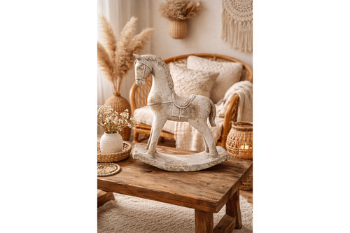 36cm white stone effect mgo - white,
