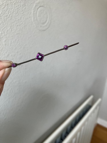 Amethyst bar brooch possibly - bar,