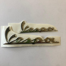 Vespa PX Side Panel and Legshield Badge Script Gel Stick On SILVER CHROME 009799