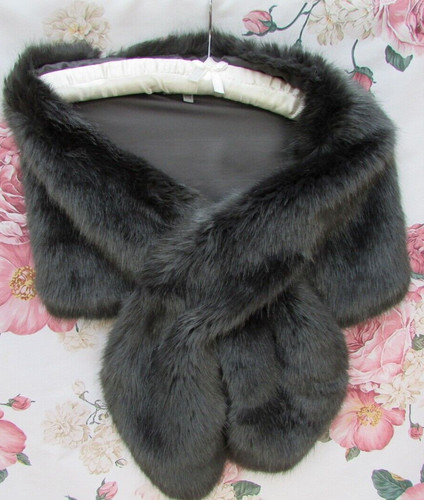 Steel grey fur - fur, stole