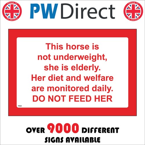 Sign horse not - sign, underweight