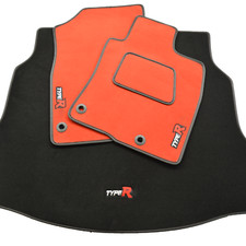 Honda Civic Type R FK8 - 4 Piece Car Mat Red Carpet & Carbon Binding + Boot Mat