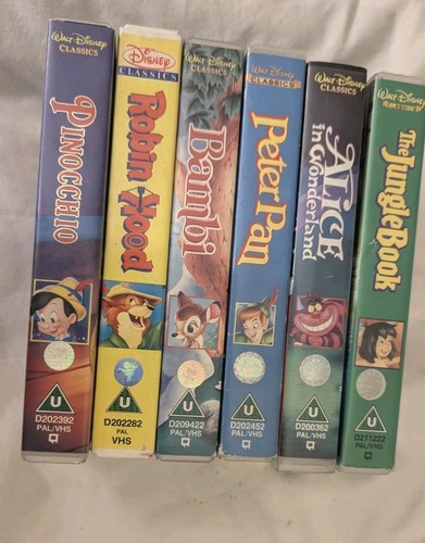 Disney classic vhs video tapes - disney,