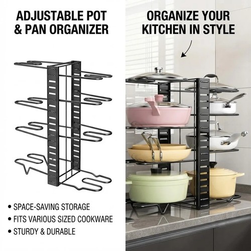 Adjustable pan organiser - adjustable, 8