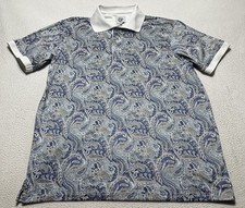 Kilburne Finch Polo Shirt Mens M Paisley All Over Print Golf Tennis Pickleball