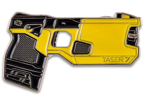 Police taser pin brooch - police,