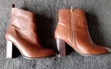 Faith Brown Leather Ankle
