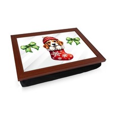 Beagle Lap Tray - Christmas Cushioned, Festive Gift,Cute Dog Design, Fun,Xmas