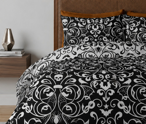 Dark damask gothic halloween - gothic,