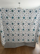 Vintage Large Tablecloth Blue Retro Floral 1970s