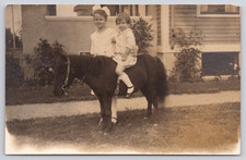 1910s RPPC Little Girl on Pony, Child (Posted to Guilford, Maine) Horse Postcard