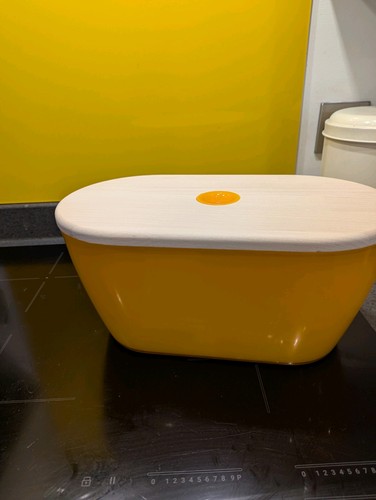 New bread bin yellow orange - bin.,