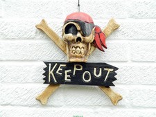 Keep Out Sign - Pirate Skull &