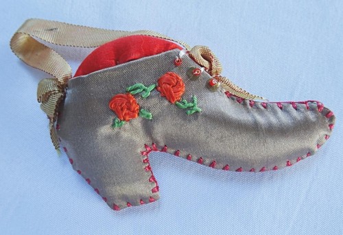 Antique pin cushion shoe - cushion,