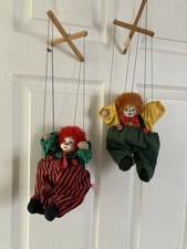 Two Vintage Clown Marionette