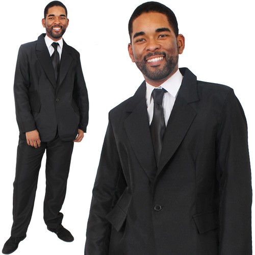 Mens black suit film fancy - mens,
