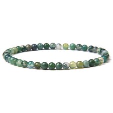 Natural Moss Agate 4mm Bead