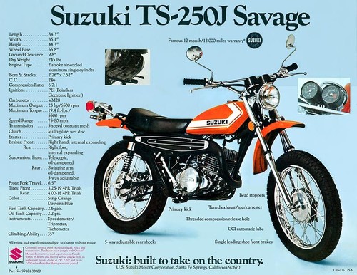 1972 suzuki 250j - ts-250j, savage