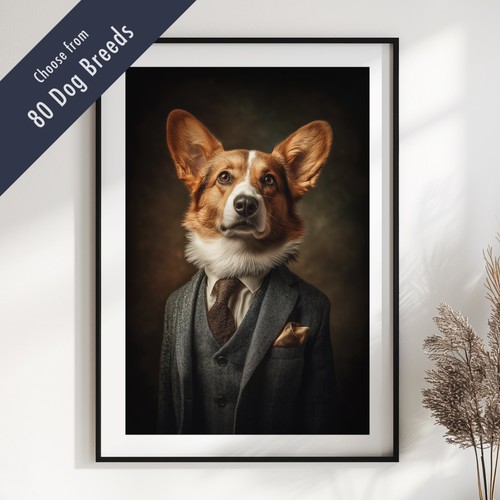 Smartly dressed dog - dressed, portrait