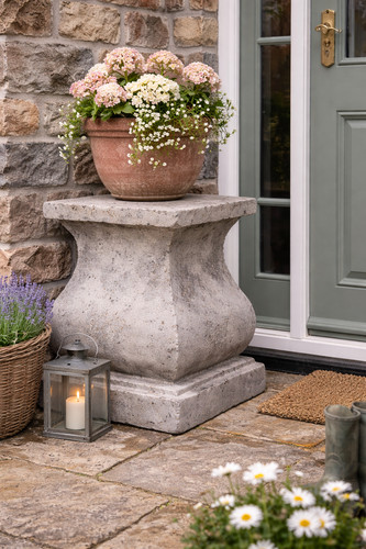 Rustic garden plinth pedestal - rustic,