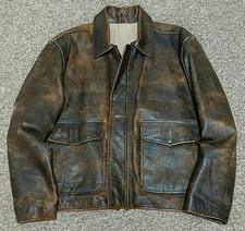 SUPERB VINTAGE LEATHER JACKET - LARGE - INDIANA JONES 1930s STYLE AVIATOR