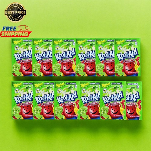 12x packets kool aid - packets, green