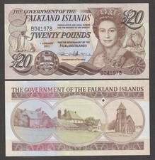 UNC Falkland Islands £20 Twenty Pounds 2011 Banknote QE2