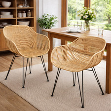 2-Piece Natural Rattan