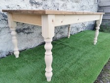 8 Ft X 3 Ft Rustic Reclaimed Plank Pine farmhouse dining table 