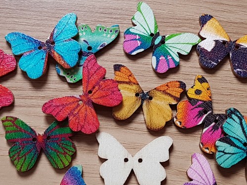 Mixed wooden butterfly - wooden,