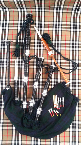 Bagpipes black rosewood silver - bagpipes,
