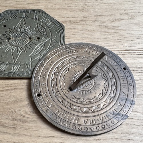 Vintage brass sundial base - sundial,