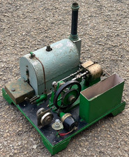 Vintage Live Steam Horizontal Model Steam Engine with Boiler & Generator