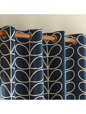Orla Kiely WHALE Pair Lined Eyelet Curtains W167  Drop183cm