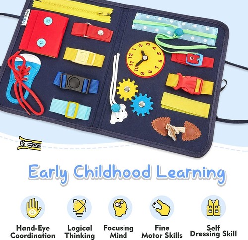 Montessori fabric busy board - montessori,