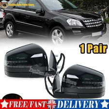 1 Pair Side Door Wing Mirror Black For Mercedes Benz W164 X164 ML GL 2005-2011