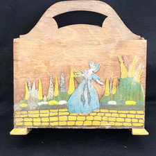 Vintage wood magazine holder /